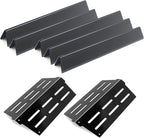 17.5"Flavorizer Bars and 13.26" Heat Deflectors for Weber Genesis 300 Series Grills with Front Control Knob, Genesis S310 S320 S330 E310 E320 E330,for Weber 7620 7621 (7620*5+7622*2, Porcelain Steel)