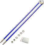 Snow Plow Blade Markers Guides Kit 24''304 Stainless Steel Vertical Stud Mount Joint Never Break Never Rust High Visibility Fit for Boss Western plows and More (Blue)