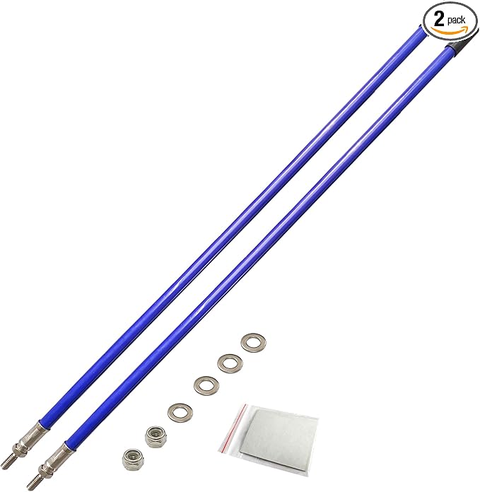 Snow Plow Blade Markers Guides Kit 24''304 Stainless Steel Vertical Stud Mount Joint Never Break Never Rust High Visibility Fit for Boss Western plows and More (Blue)