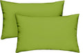 RSH DECOR: Lumbar Throw Pillows Set of 2 | 20” x 12" | All-Weather Spun Fabric | Water and Fade-Resistant | Outdoor Support Pillows for Patio Furniture | Kiwi Green