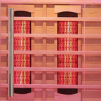 3 People Indoor Infrared Sauna, Low EMF Full Spectrum Red Heater with Carbon Heating Panels, Canadian Hemlock Wood, WiFi Control, 7-Color Starry Light, Reading Lamp, 2100W, 220V