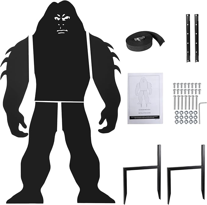 6Ft Tall Bigfoot Metal Outdoor Decor Big Foot Sasquatch Gifts for Men/Women/Dad Unique Bigfoot Silhouette Statues Perfect for Patio and Lawn Decorations, Garden Decor, Yard Art, Yard Display