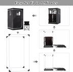 Smartmak Portable Infrared Sauna Box for Home with 660nm Red Light Therapy Lamp, Full Body Dry Sauna Tent, Personal Saunas with 6 Heaters, Heated Foot Pad, Foldable Chair for Body Recovery, BlackGrey