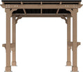 8 x 5 FT Wooden Grill Gazebo with Sloping Metal roof, 2 Full Size Grills, BBQ Canopy for Outdoor Patio, Lawn, Garden, Light Mocha Brown