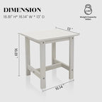 Outdoor Side Table, Small Adirondack Side Table for Adirondack Chair - Indoor Outdoor End Table - HDPS (White)