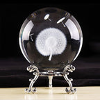 Crystal Ball Glass Globe Decor - Sphere with Stand & Gift Box, Clear Decorative Globe, 3D Crystal Ball for Home Decor, Fengshui Meditation, 2.3 inch/60mm