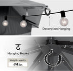 LAUSAINT HOME Outdoor Patio Gazebo 8'x8' with Expansion Bolts, Heavy Duty Gazebos Shelter Party Tent with Double Roofs, Mosquito Nettings and Privacy Screens for Backyard, Garden, Lawn, Smoke Grey