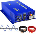 2000 Watt Pure Sine Wave Inverter 24V DC to 110v 120V AC, 2000W Car Power Invert Surge 4000W Power Converter for Solar System. (2000W 24V 120V) Blue
