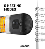 Infrared Patio Heater, Carbon Wall Mounted Heater 300/1500W, 6 Heat Modes Outdoor Heater, IP55 Waterproof, Instant Heat in 3 Seconds, Remote Control (BLACK)