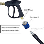 5800PSI/400Bar Ultra Flexible Pressure Washer Hose for Bosch Home Cleaning, 5M-30M High Pressure Extension Tube with Quick-Connect Adapter,(Red/Blue/Yellow/Green/Grey/Orange/Light Blue)(Blue,64FT)