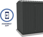 Absco Premier Storage Sheds, 10'x5' Metal Garage, DIY Backyard Shed, Utility Tool Storage, Weather & Wind Resistant Aluminum Panels & Steel Frame, Maintenance-Free, 12 Year Warranty, Monument Gray