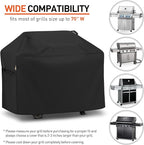 Arcedo 72 Inch Grill Cover, Waterproof Large BBQ Gas Grill Cover Compatible with Weber, Durable and Rip Resistant, Fits for Charbroil Nexgrill Napoleon