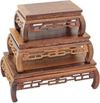 GOLDY&WENDY Oriental Furniture Rosewood Rosewood Pedestal Stand Rectangular Carved Wooden Base Art Antique Furniture Decoration