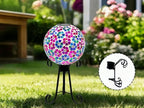 VOREEN 10-Inch Metal Gazing Ball Stand for 8-12 Inch Garden Globe, Outdoor Decor Garden Yard Accessories, Black