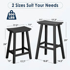 nalone 29 Inch Outdoor Bar Stool, HDPE Bar Chairs with Footrest, Weather Resistant Waterproof Bar Stools Outside Bar Height Stools for Bar, Kitchen Counter, Yard, Balcony(Black, 29'' Barstools)
