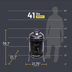 Char-Broil Bullet Charcoal Smoker 16" - 18202075,Black