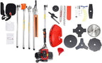 52CC 2-Strokes Brush Cutter Grass Trimmer, 10 in 1 Lawn Mower Pruner Tool Gasoline Powered Weed Wacker Brush Cutter Multifunctional Trimming Tools for Lawn and Garden Tree Trimming