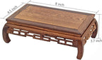 GOLDY&WENDY Vase Lamp Teapot Wooden Oriental Style Rectangular Base Rosewood Solid Wood Carving Display Stand