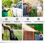 Giraffe Tools Garden Hose 75FT Non-Expandable Lightweight Flexible Water Hoses Burst 600 psi with 9 Spray Function Nozzle Heavy Duty Hose