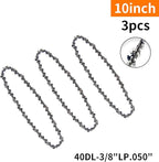 3Pcs 10 Inch Chainsaw Chain, 3/8" LP Pitch .050" Gauge 40 Drive Links,Replacement Chains for Portable Mini Chainsaw, Guide Saw Chain for Chainsaws (10"-40DL-3/8"LP .050"-3pcs)