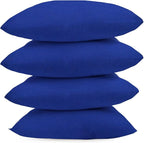Covers & All Premium Square Throw Pillow Inserts with Covers Set of 4, 16 x 16 Inches Blue, Decorative Cushions for Couch Sofa Home Decor Office Travel UV Resistant Waterproof Soft Cushions Pillows