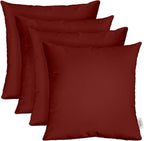 RSH DECOR: Sunbrella Square Throw Pillows Set of 4 | 24" x 24" | Water and Fade-Resistant Performance Fabric | Outdoor Pillow Covers with Down-Alternative Inserts | Made in USA (Canvas Burgundy)