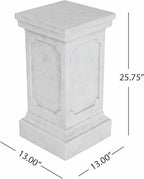 Decorative Roman Column Pedestal Column Plant Stand, Vintage European Style Classical Garden Pillar, Indoor Outdoor Decor, Pedestal Columns Plants Standing for Entryway Garden Yard Home (Antique White/25.75''H)