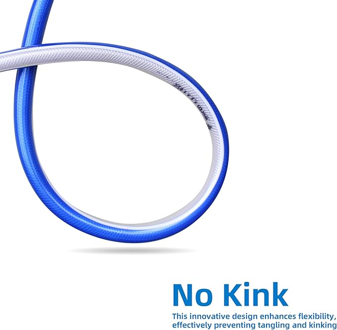 Short Leader Blue Garden Hose 3/4 in. x 3 ft.-Kink Free, Leakproof, Flexible -Heavy Duty Durable Lightweight Water Pipe for Commercial Use, Lawn Care & Equipment Connection - Male to Female Fittings