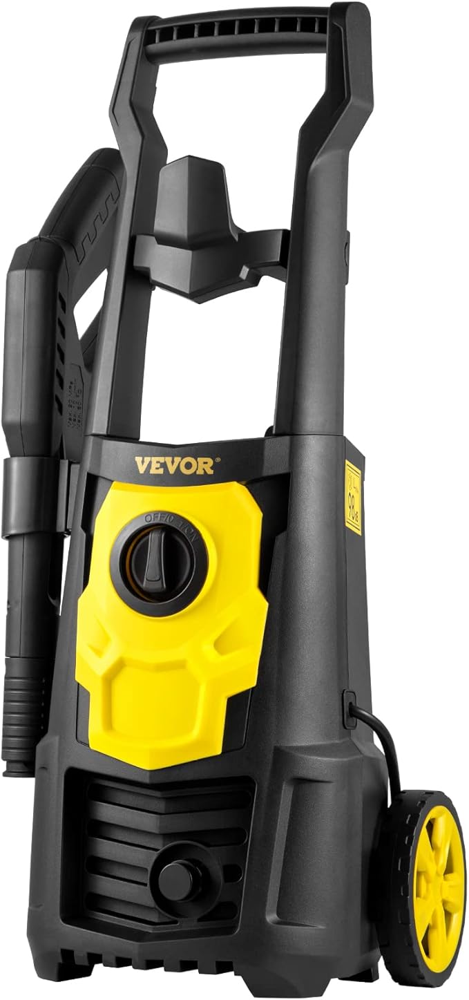 VEVOR Electric Power Washer, 2000 PSI, Max 1.65 GPM Pressure Washer w/ 30 ft Hose & Reel, 5 Quick Connect Nozzles, Foam Cannon, Portable to Clean Patios, Cars, Fences, Driveways, ETL Listed