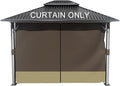 BPS 10' x 10' Gazebo Curtain Privacy 4-Panel Sidewall Outdoor Replacement Shade (Only Curtain)