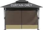 BPS 10' x 10' Gazebo Curtain Privacy 4-Panel Sidewall Outdoor Replacement Shade (Only Curtain)