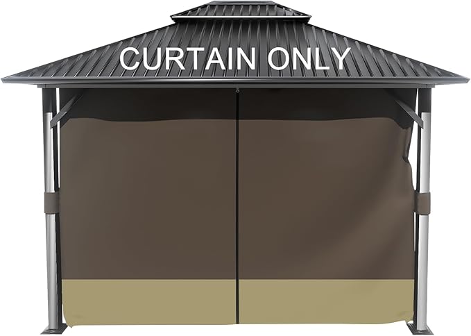 BPS 12' x 12' Gazebo Curtain Privacy 4-Panel Sidewall Outdoor Replacement Shade (Only Curtain)