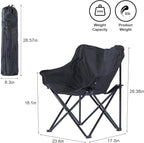 Oversized Portable Sauna Chair, Fast Folding Chair with Carrying Bag for Personal Home Sauna (Black)