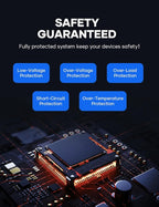 POTEK 2500W Power Inverter 12V DC to 120V AC Converter with 3 AC Outlets