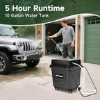 Cordless Pressure Washer - 330 PSI Powerful, 10Gal Built-in Tank, 5-Hour Runtime | Hose-Free Portable Cleaner for Car/Boat/ATV, Patio/Garden, Camping Shower & Outdoor Use