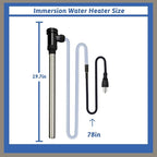 3500W 240V Immersion Water Heater Portable Electric Pool and Hot Tub Submersible Water Heater with Temp Control, WiFi Timer for Bathtub, Baptistry, Swimming pool, above ground pool and Sap