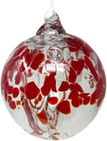 Ruby Tree of Life Glass Globe - Small 3.5 inch Hand Blown Handmade Hanging Garden Gazing Ball Indoor Outdoor Home Décor