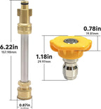 Pressure Washer Adapter with 1/4" Quick Connect and 5 Nozzles, 6" Metal Adapter Replacement Compatible with Ryobi, Dewalt, Husky, Portland and Harbor Freight, 3000 PSI