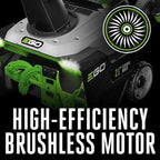 EGO POWER+ 21" Electric Snow Blower, Cordless Steel Auger, Includes (2) 56V 7.5Ah Batteries and Dual Port Charger - SNT2114
