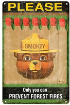 Smoky Bear Vintage Metal Tin Sign - Fire Safety & Prevention, Perfect for Home, Bar, Kitchen, Garage, or Restaurant Wall Decor, 12x8 Inch