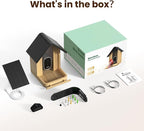 Bird Feeder with Camera, Smart Bamboo Bird Feeder, 2.5K UHD AI Identification, Real-time Videos & Pictures, Wireless Solar Powered Outdoor, Ideal for Garden Birding, Premium Present