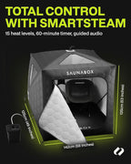 SAUNABOX XL 2 Person Steam Sauna Tent | Portable Home Sauna Box for Indoor & Outdoor Use | Bluetooth SmartSteam Control | Compact, Quick-Setup & Hygienic for Detox, Relaxation & Recovery