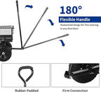 BILT HARD Flat Free Steel Garden Cart 400 Lbs, Heavy Duty Utility Wagon with Removable Mesh Sides, No-Flat Garden Carts and Wagons Flatbed, Black