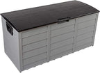75 Gallon Resin Deck Box, Waterproof Outdoor Storage Box with Wheels, Lockable Lid and Handles, Large Deck Storage for Outdoor Gear, Patio Furniture Cushion, Gardening Tools, Black