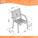 Amazonia 7-Piece Patio Dining Set, Dark Teak Finish and Ideal for Outdoors
