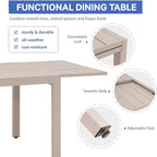 Soleil Jardin Aluminum Patio Extendable Dining Table, 35" - 71", Adjustable Indoor Outdoor Furniture Rectangle Table for 4-6 Person Porch Deck Garden, Flaxen