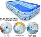 Inflatable Swimming Pool, Family Kiddie Pool, 117" x 66" x 21" Full-Sized Inflatable Pool for Kids and Adults, Blow Up Lounge Pool for Backyard, Garden, Outdoor, Party