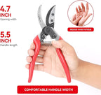 Rose Floral Scissors,Pruning Shears, SK5 Steel Blade with Anti-Rust Coating, Flower Handheld Clipper Pruner and Holder. Solid Aluminum Handle, Ergonomic Grip. Ideal for Gardens, Florists