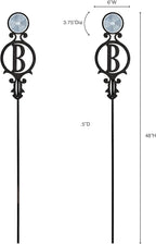 Touch of Class Pathways Reflective Driveway Marker Stake Set of Two for Outdoor Use | Custom Monogram Initial Design | Personalized Tall Reflector Set of 2 | Black Durable Finish