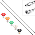 Pressure Washer Extension Wand, 120" Stainless Steel Power Washer Lance (2 x 60) with 5 Spray Nozzle Tips, 1/4" Quick Connect, 4000 PSI Heavy Duty Replacement Wand